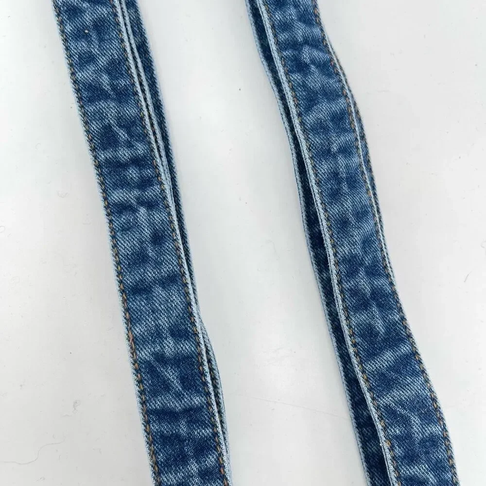 Adjustable Blue Denim Suspenders Women, Teens & Kids Unisex with Clip Closures